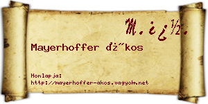 Mayerhoffer Ákos névjegykártya